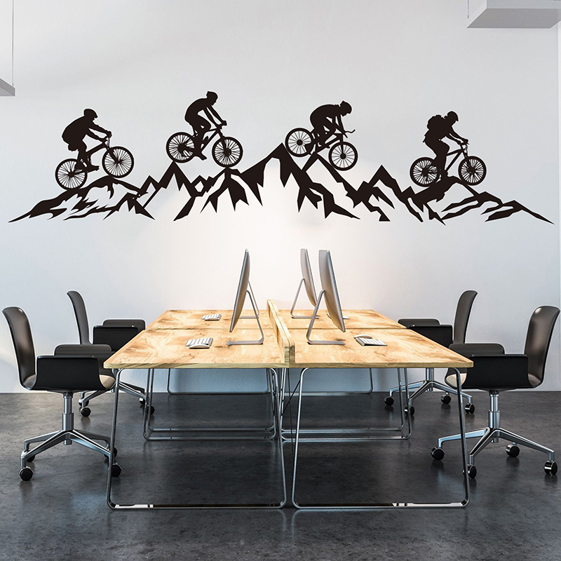 Mountain Biking Sport - Stiker Dinding Travel Petualangan Sepeda Gunung