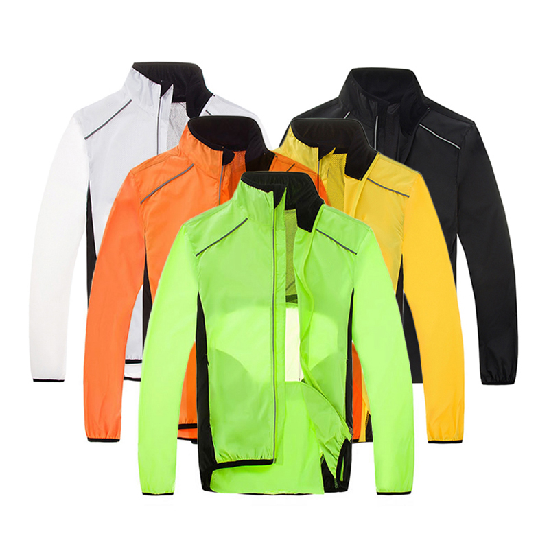 Mountain Biking Rain Jacket - Jaket Bersepeda Angin Oranye Mtb Sepeda
