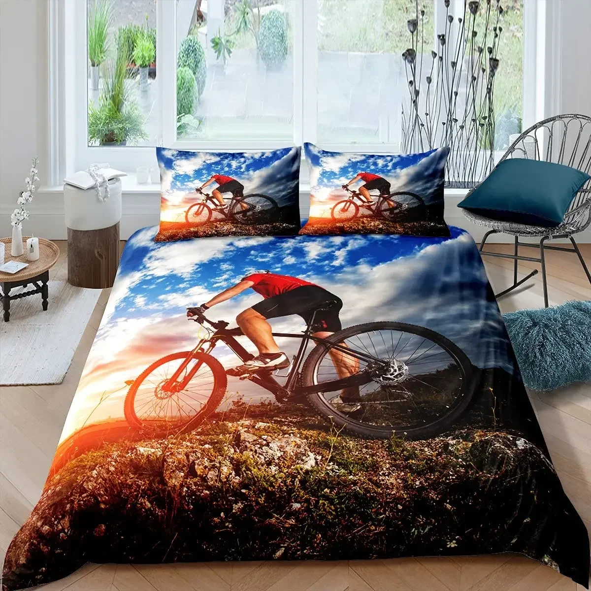 Mountain Biking Game - Set Sprei dan Sarung Bantal Motif