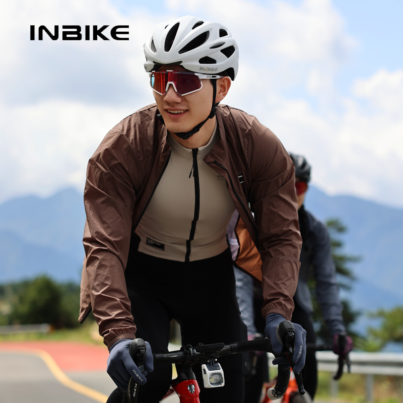Mountain Biking Rain Jacket - INBIKE jaket tahan angin pria, pakaian