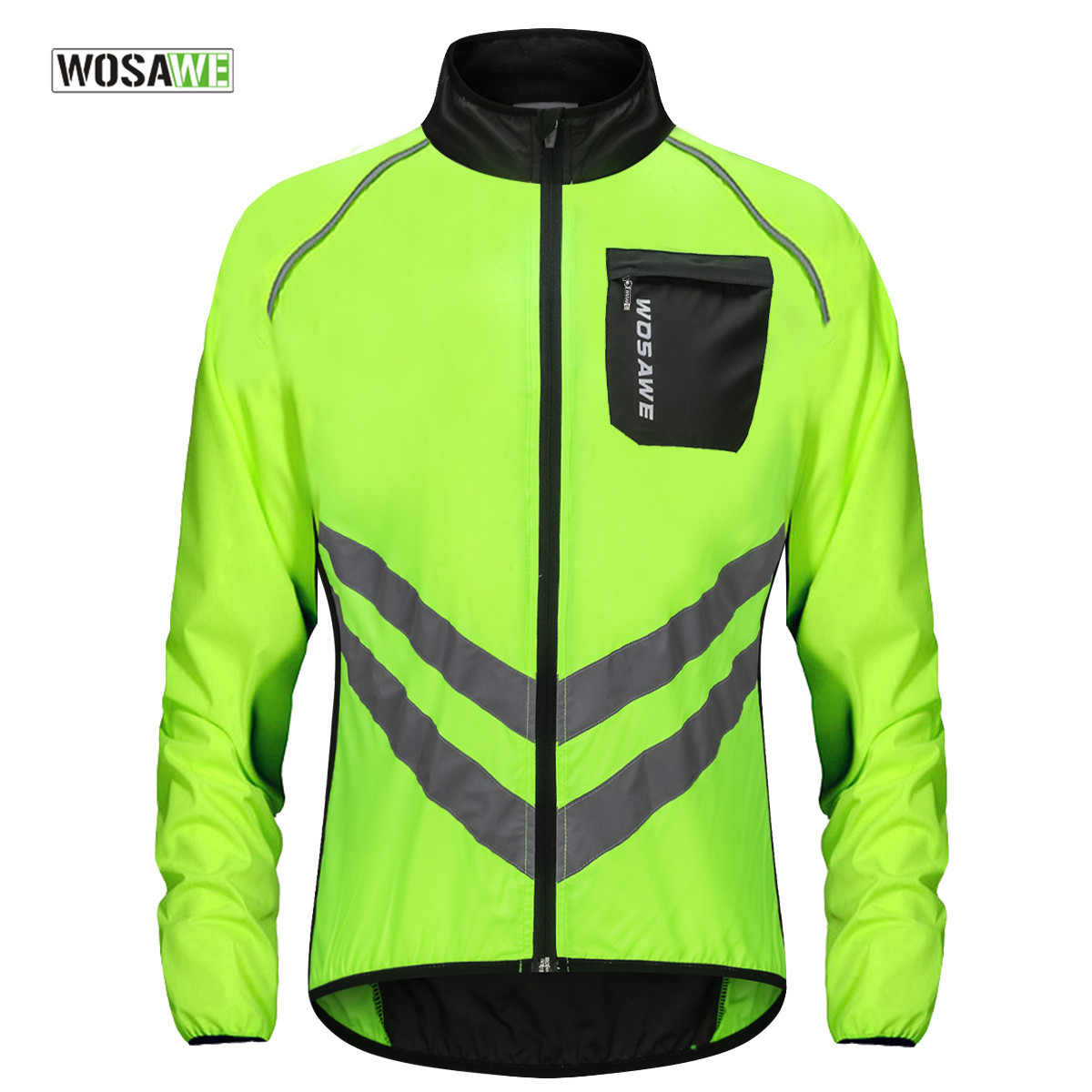 Mountain Biking Rain Jacket - WOSAWE Jaket Hujan Bersepeda Visibilitas Tinggi