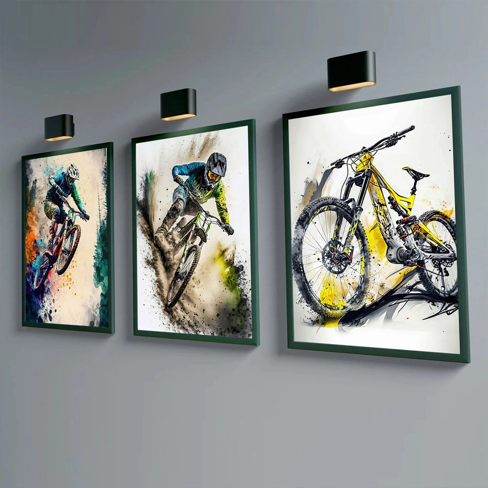 Picture Of Mountain Biking - Lukisan berlian Diy seni dinding sepeda