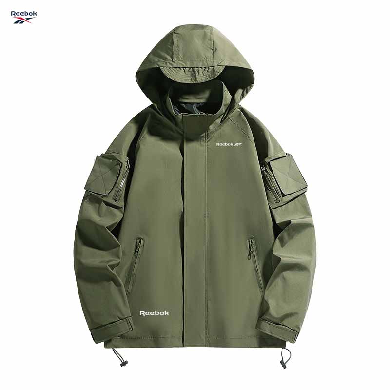 Jaket berkerah resleting logo  - Mountain Biking Rain Jacket ulasan dan harga