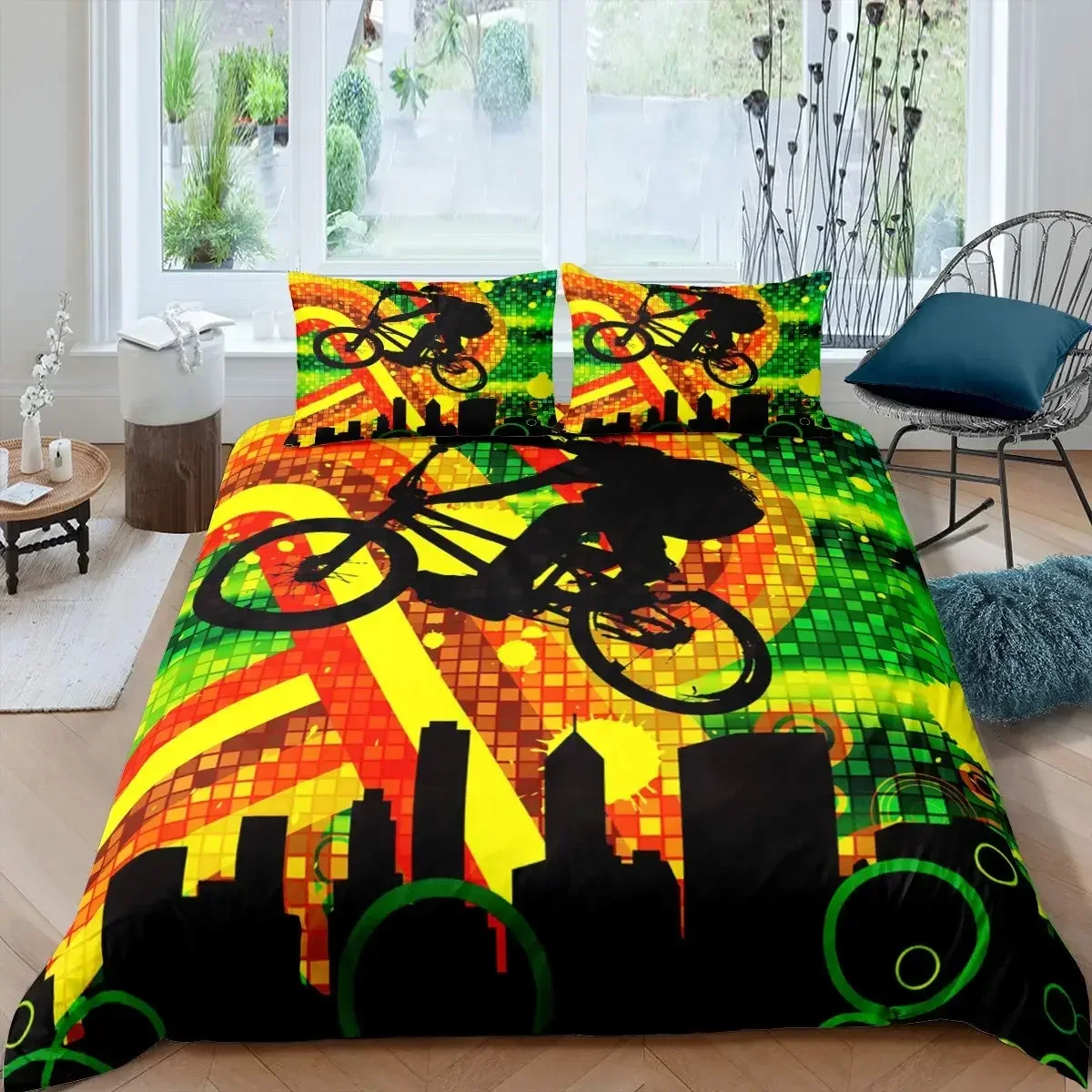 Set Sprei dan Sarung Bantal Mo - Mountain Biking Game ulasan dan harga