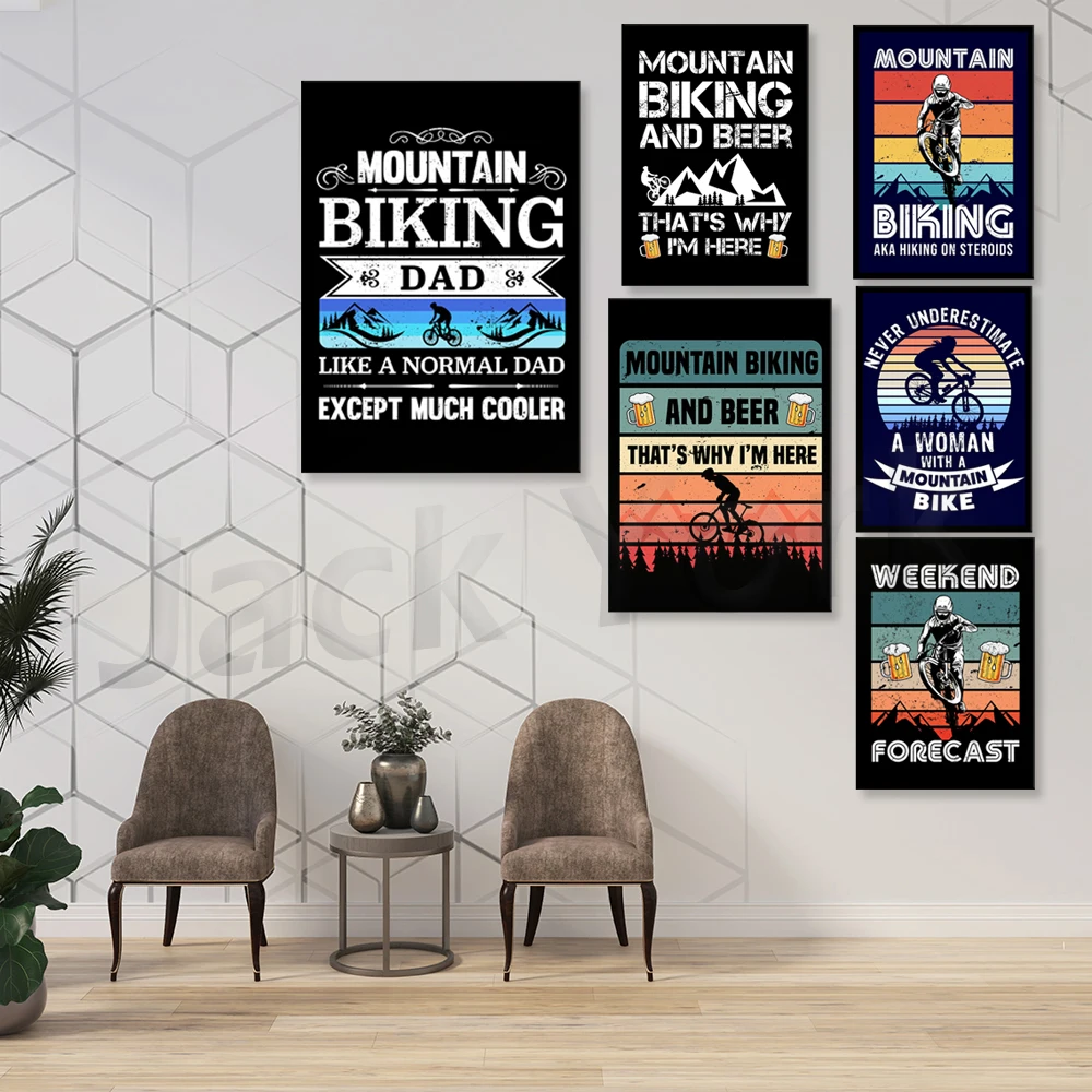 Lukisan Kanvas Cetak Sepeda Gu - Picture Of Mountain Biking ulasan dan harga